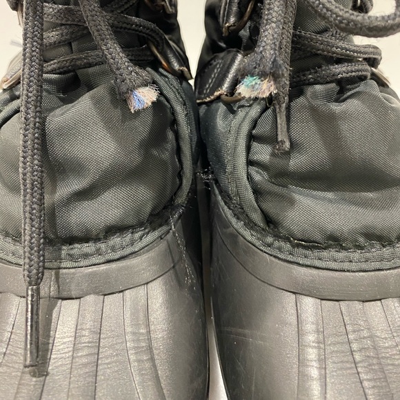 Sorel Women’s Kaufmam Canada Black Lined Rubber Fur Top Lace Up Snow Boots-10 - Picture 7 of 16
